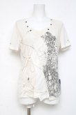 画像1: Ozz Croce / フロント編み上げpt入り半袖トップス  白 Y-26-03-09-119-OO-TO-SZ-ZY (1)