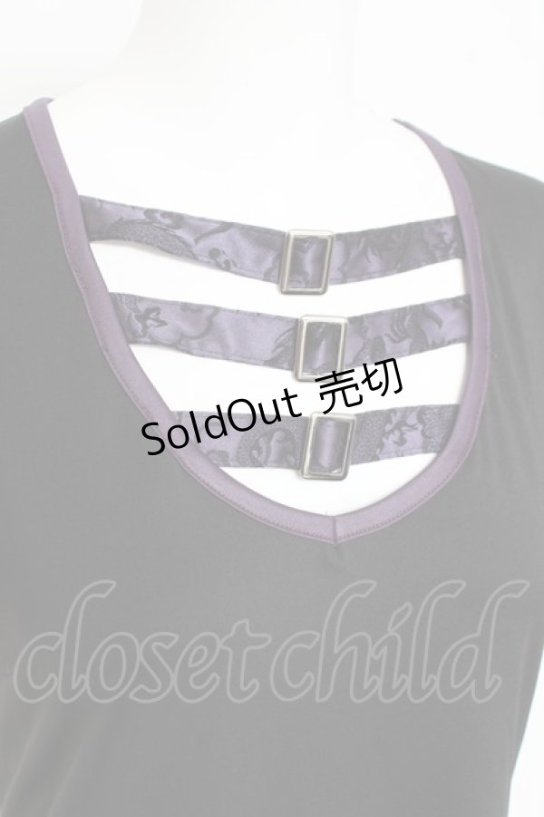 画像4: Qutie Frash / 龍pt3連ベルトアシメトップス  黒×紫 Y-26-03-09-121-QU-TO-SZ-ZY (4)
