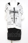 画像1: SEX POT ReVeNGe / 十字プリントレイヤードアシメトップス M 白×黒 Y-26-03-09-125-SP-TO-SZ-ZY (1)