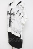 画像2: SEX POT ReVeNGe / 十字プリントレイヤードアシメトップス M 白×黒 Y-26-03-09-125-SP-TO-SZ-ZY (2)