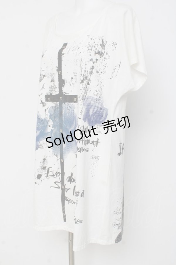 画像3: SEX POT ReVeNGe / バラ×十字ptカットソー F 白 Y-26-03-09-126-SP-TO-SZ-ZY (3)