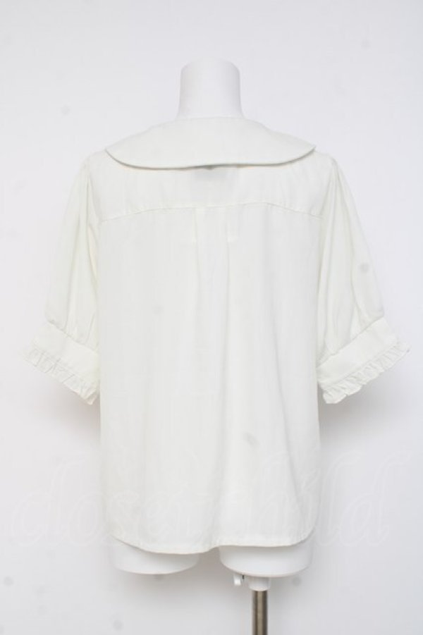 画像2: axes femme POETIQUE / チューリップ刺繍ブラウス M 紺 Y-26-03-09-014-AX-BL-SZ-ZY (2)