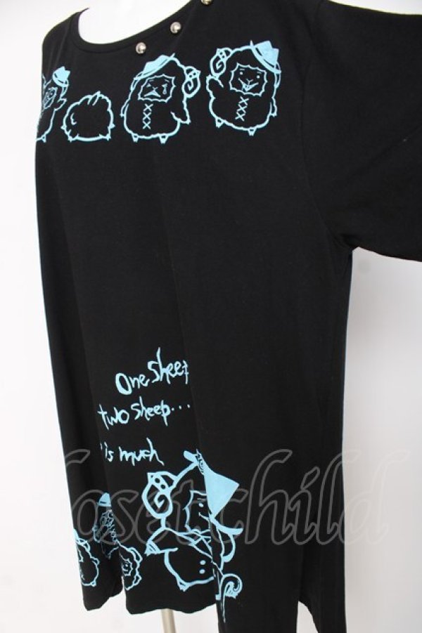 画像3: SEX POT ReVeNGe / ひつじプリントカットワンピース F 黒 Y-26-03-09-127-SP-OP-SZ-ZY (3)