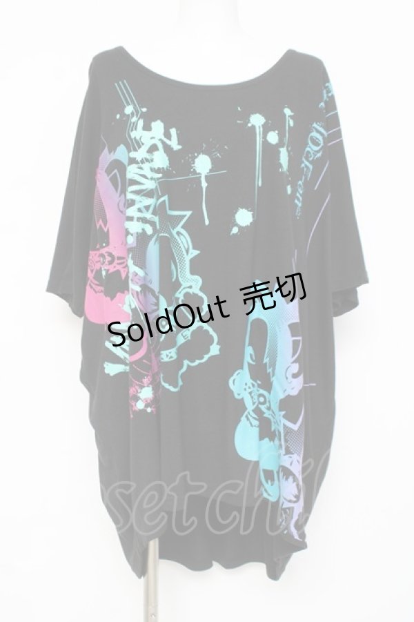 画像1: SEX POT ReVeNGe / ャラプリントBIGカットソー F 黒 Y-26-03-09-128-SP-TO-SZ-ZY (1)