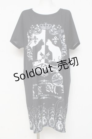 画像: PUTUMAYO / 猫紋章ptロングTシャツ  黒 Y-26-03-09-133-PT-TS-SZ-ZY