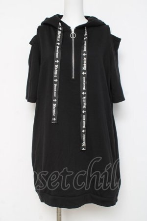 画像: NOEMIE / 病みうさ耳付きオープンショルダーパーカー M 黒 Y-26-03-09-134-LO-OP-SZ-ZY