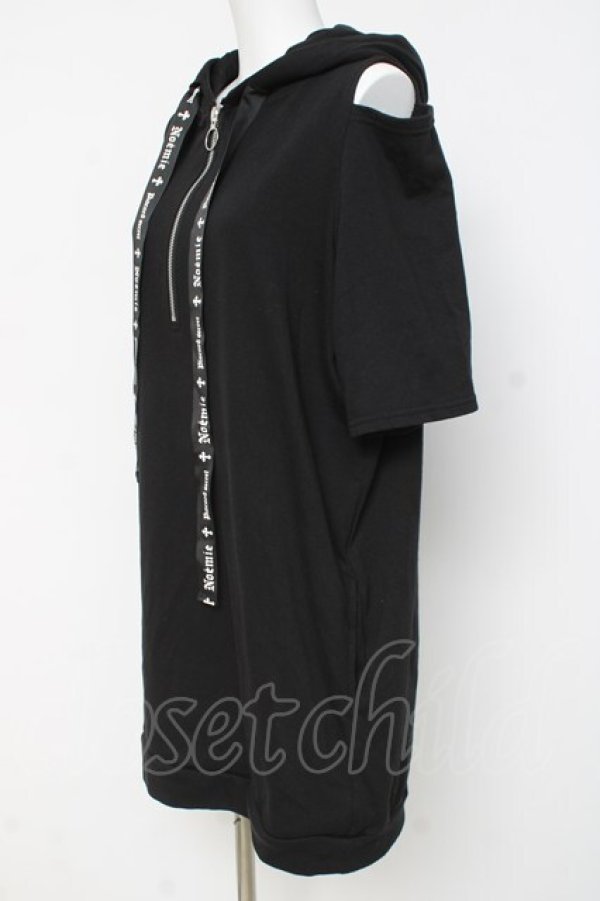 画像2: NOEMIE / 病みうさ耳付きオープンショルダーパーカー M 黒 Y-26-03-09-134-LO-OP-SZ-ZY (2)