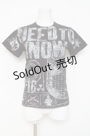 画像: ALGONQUINS / プリント半袖カットソー  黒 Y-26-03-09-135-AL-TO-SZ-ZY