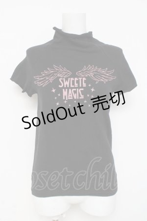画像: ALGONQUINS / Sweet Magic ハイネックトップス  黒 Y-26-03-09-136-AL-TO-SZ-ZY