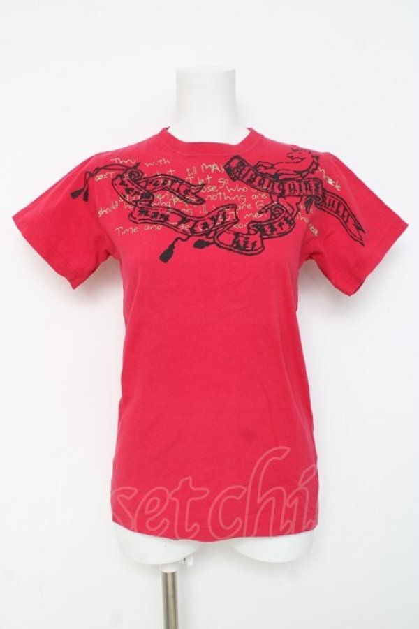 画像1: ALGONQUINS / テープリボンpt半袖Tシャツ 1 赤 Y-26-03-09-137-AL-TO-SZ-ZY (1)