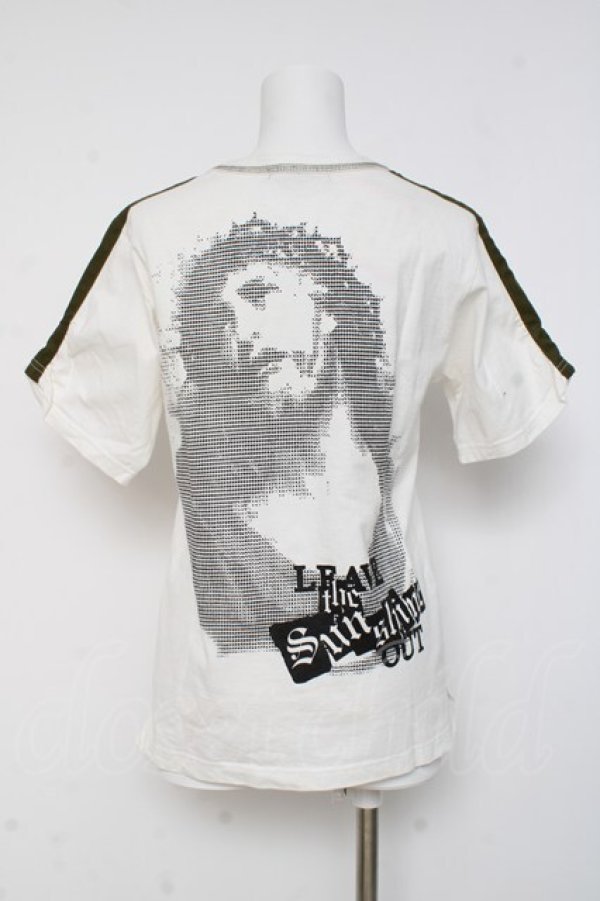 画像2: ALGONQUINS / モザイクシルエットpt半袖カットソー  白 Y-26-03-09-138-AL-TO-SZ-ZY (2)