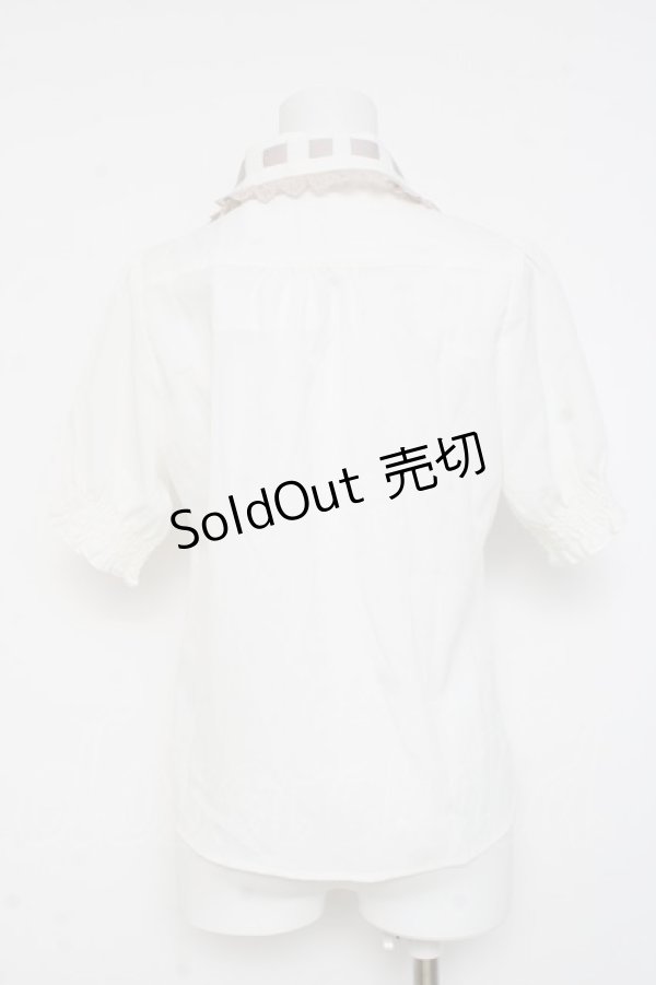 画像2: axes femme POETIQUE / はしごリボン襟半袖ブラウス M ピンク Y-26-03-09-015-AX-BL-SZ-ZY (2)