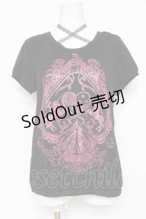 画像: ALGONQUINS / ラメスペードトップス F 黒 Y-26-03-09-143-AL-TO-SZ-ZY