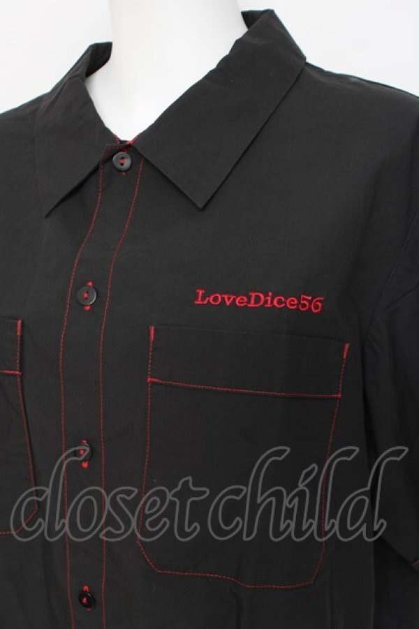 画像3: Physical Drop / ボーイフレンドワークシャツ　  黒×赤 Y-26-03-09-144-LO-BL-SZ-ZY (3)