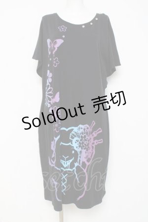 画像: SEXPOT TOKYO / 華舞花魁ノワールミモレカットソー  黒 Y-26-03-09-147-PU-TO-SZ-ZY