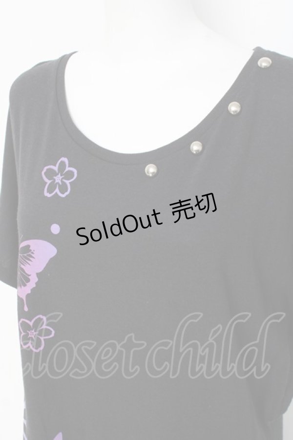 画像4: SEXPOT TOKYO / 華舞花魁ノワールミモレカットソー  黒 Y-26-03-09-147-PU-TO-SZ-ZY (4)