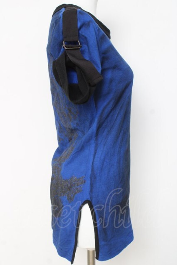 画像4: ALGONQUINS / ラメptカットソー F 青×黒 Y-26-03-09-148-AL-TO-SZ-ZY (4)