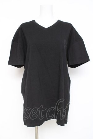 画像: NieR Clothing / ROSE FACE GLITTER DESING CUTSEW F 黒×ピンク Y-26-03-09-156-PU-TS-SZ-ZY