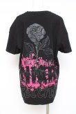 画像3: NieR Clothing / ROSE FACE GLITTER DESING CUTSEW F 黒×ピンク Y-26-03-09-156-PU-TS-SZ-ZY (3)