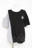 画像1: NieR Clothing / 変則ブロッキングTシャツ F 黒 Y-26-03-09-157-PU-TO-SZ-ZY (1)