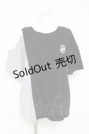 画像: NieR Clothing / 変則ブロッキングTシャツ F 黒 Y-26-03-09-157-PU-TO-SZ-ZY