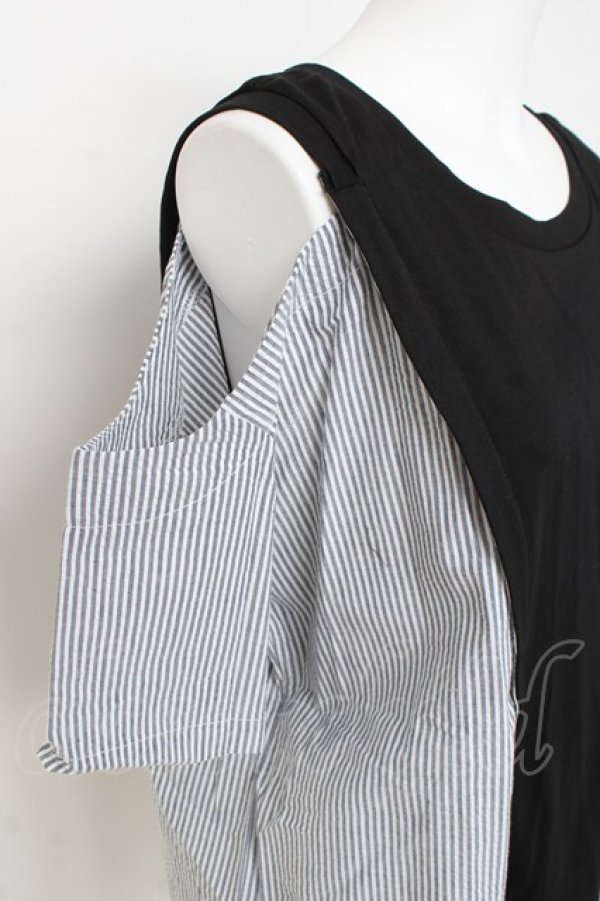 画像3: NieR Clothing / 変則ブロッキングTシャツ F 黒 Y-26-03-09-157-PU-TO-SZ-ZY (3)