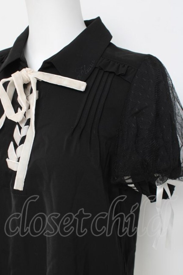 画像3: axes femme POETIQUE / 【多屋来夢コラボ】ベロアレースアップブラウス M 黒 Y-26-03-09-017-AX-BL-SZ-ZY (3)