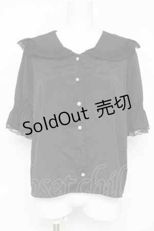 画像: axes femme POETIQUE / ビックカラーパフブラウス M 黒 Y-26-03-09-018-AX-BL-SZ-ZY