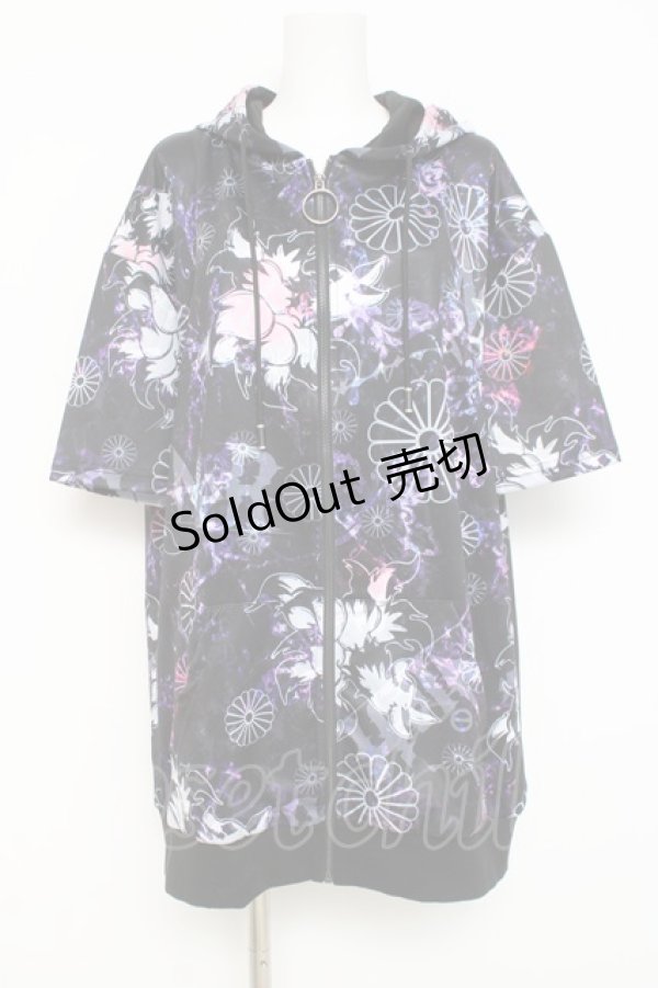 画像1: NieR Clothing / HALF SLEEVE ZIP OUTER 【九尾】 F パープル Y-26-03-09-172-PU-TO-SZ-ZY (1)