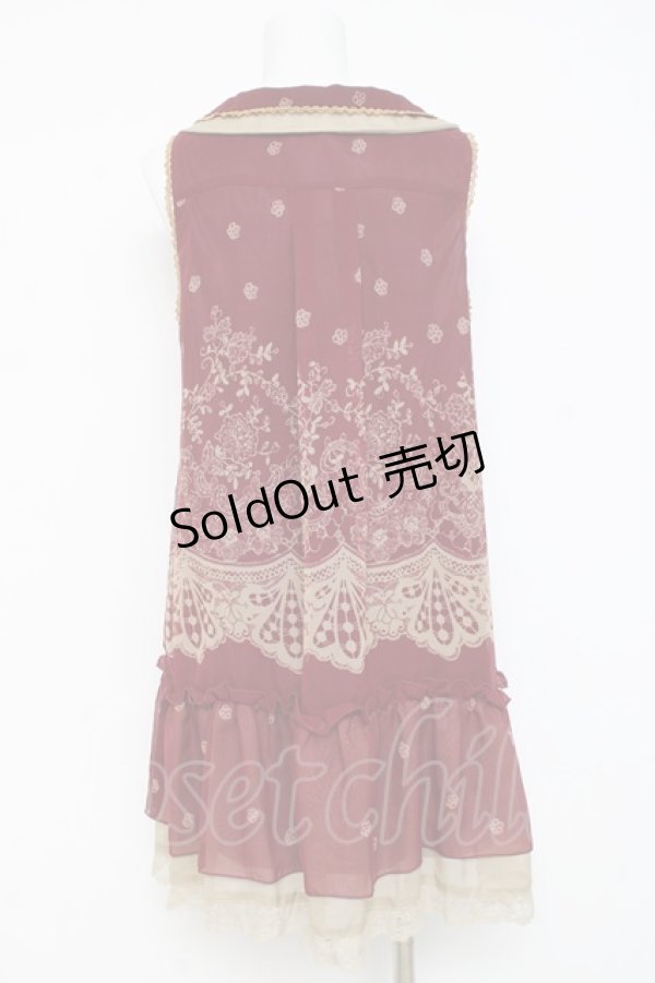 画像2: axes femme / レース柄ボウタイチュニ  ワイン Y-26-03-09-180-AX-OP-SZ-ZY (2)