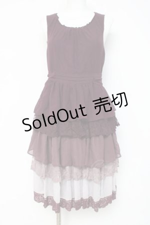 画像: axes femme / グラデーションティアードワンピース  ワイン Y-26-03-09-184-AX-OP-SZ-ZY