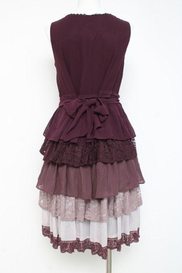 画像2: axes femme / グラデーションティアードワンピース  ワイン Y-26-03-09-184-AX-OP-SZ-ZY (2)