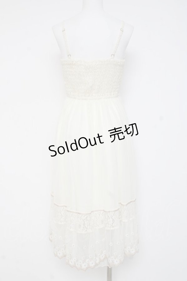 画像2: axes femme / お花チュール使いワンピース  生成り Y-26-03-09-186-AX-OP-SZ-ZY (2)