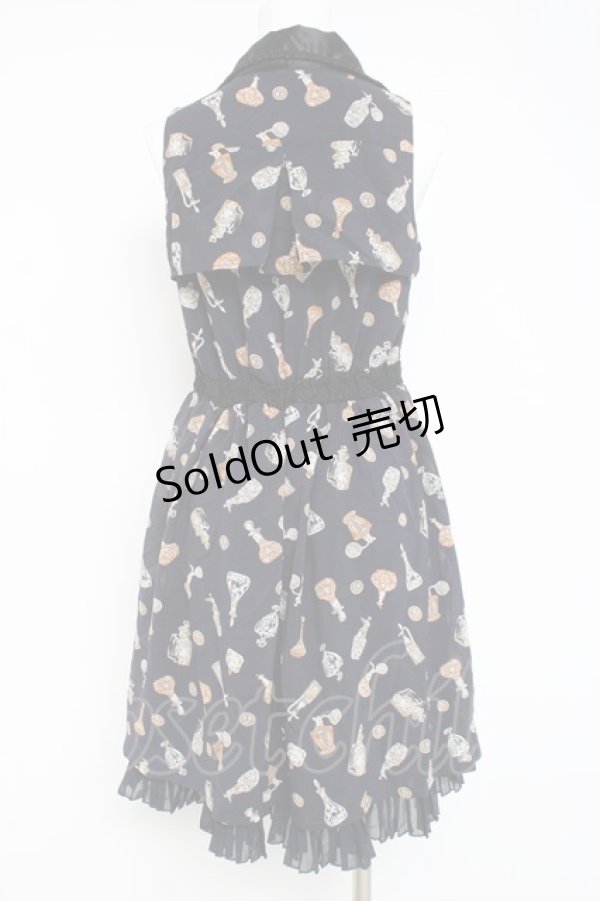 画像2: axes femme / 香水瓶柄ワンピース M 紺 Y-26-03-09-187-AX-OP-SZ-ZY (2)