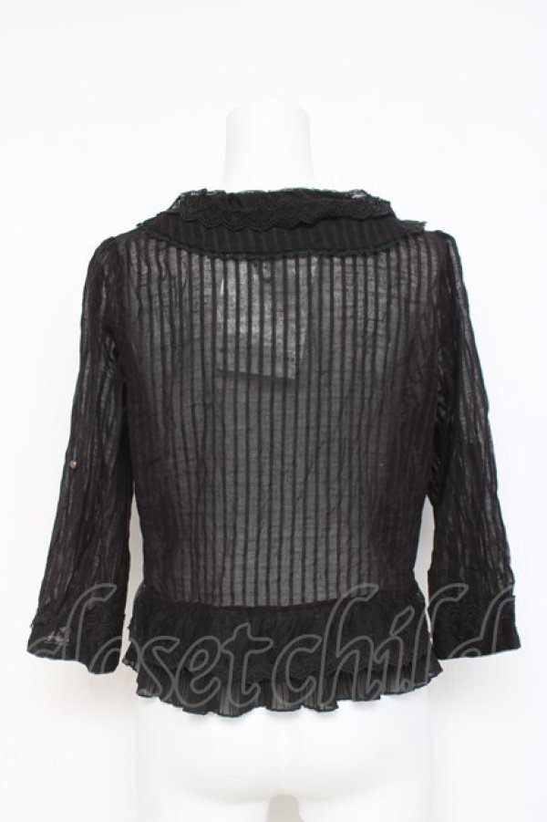 画像2: axes femme / ショールカラーコットンボレロ M 黒 Y-26-03-09-020-AX-TO-SZ-ZY (2)