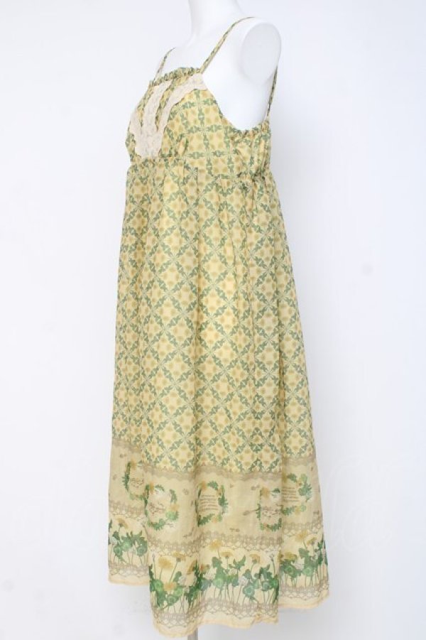 画像2: axes femme / たんぽぽ柄ロングキャミワンピース F イエロー Y-26-03-09-190-AX-TO-SZ-ZY (2)