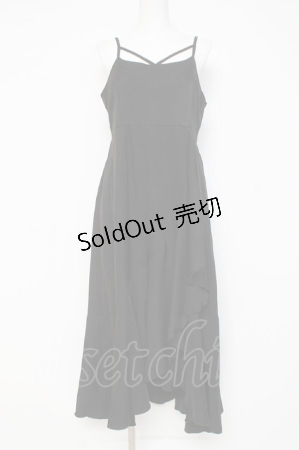 画像1: axes femme / ラッフルフリルキャミワンピース F 黒 Y-26-03-09-193-AX-OP-SZ-ZY (1)