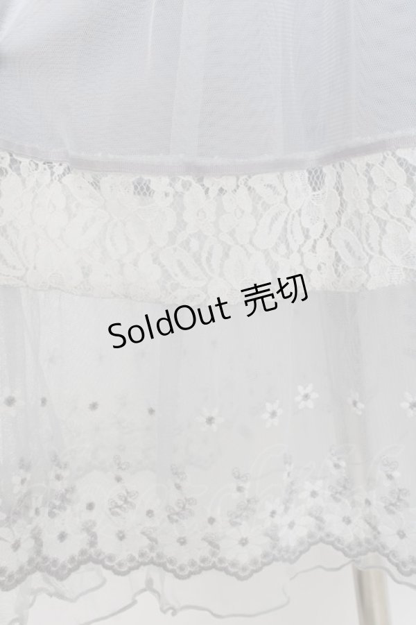 画像4: axes femme / お花チュール使いワンピース  サックス Y-26-03-09-194-AX-OP-SZ-ZY (4)