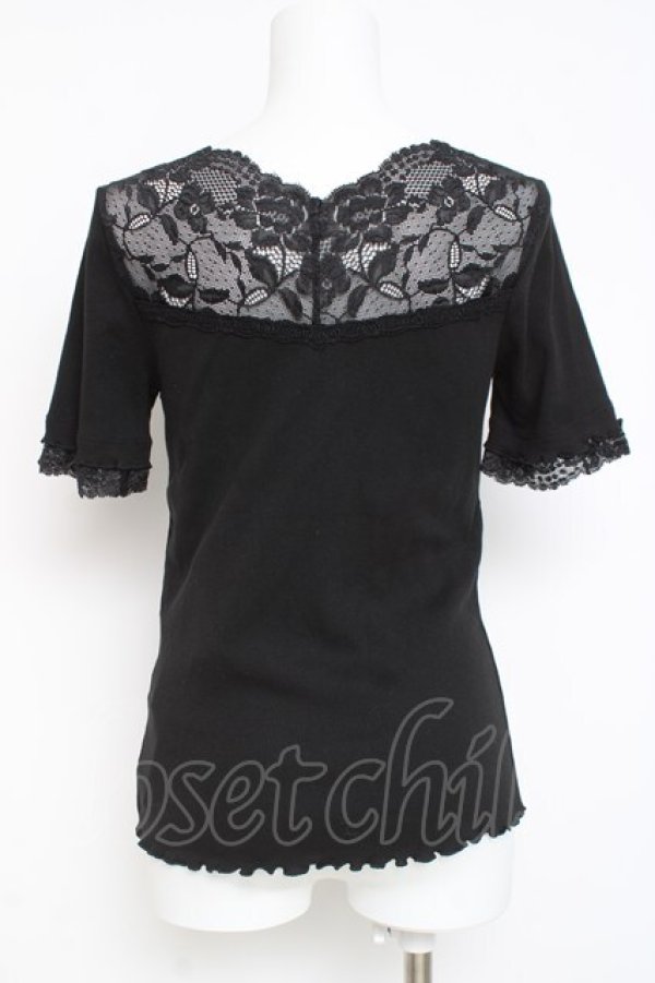 画像2: axes femme / 透けレースVネックインナー M 黒 Y-26-03-09-021-AX-TO-SZ-ZY (2)