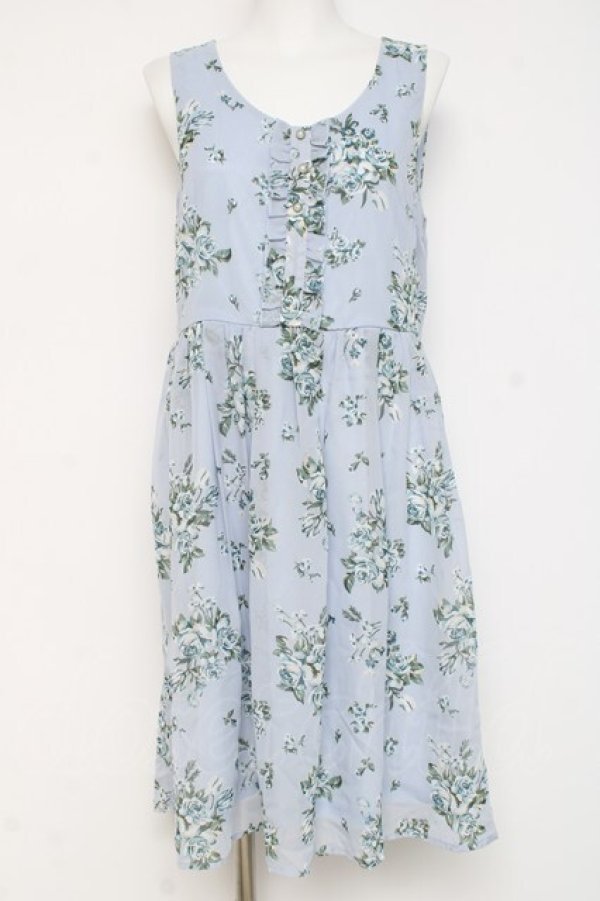 画像1: axes femme / 花柄ワンピース M サックス Y-26-03-09-197-AX-OP-SZ-ZY (1)