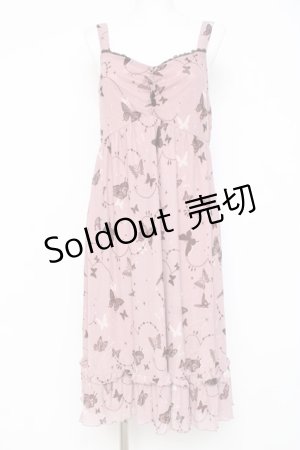 画像: axes femme / バタフライチュールノースリーブワンピース M ピンク Y-26-03-09-198-AX-OP-SZ-ZY