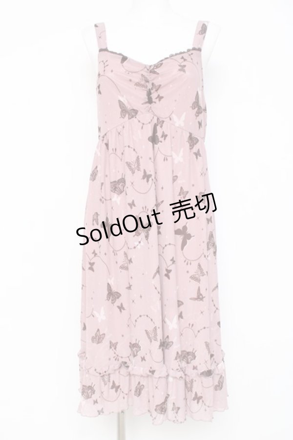 画像1: axes femme / バタフライチュールノースリーブワンピース M ピンク Y-26-03-09-198-AX-OP-SZ-ZY (1)