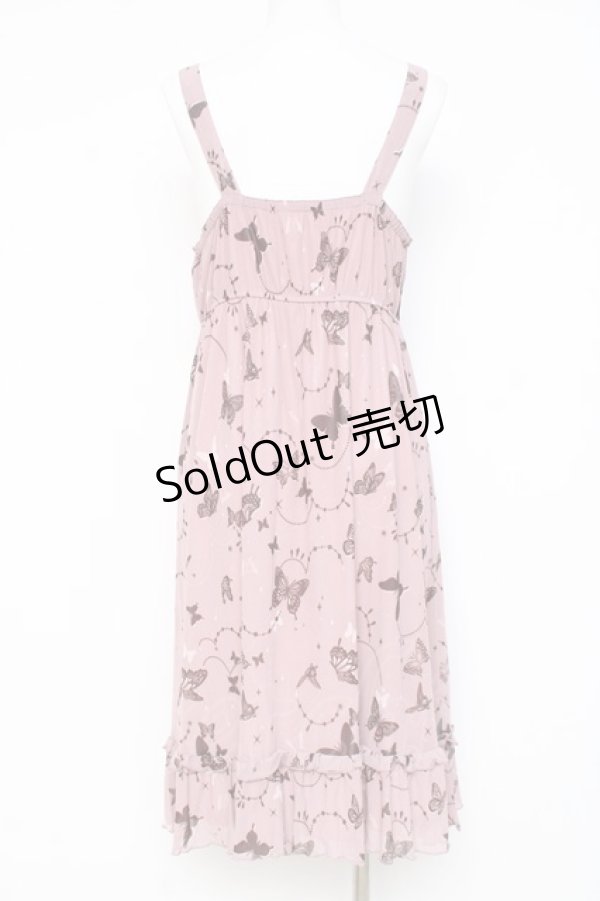 画像2: axes femme / バタフライチュールノースリーブワンピース M ピンク Y-26-03-09-198-AX-OP-SZ-ZY (2)