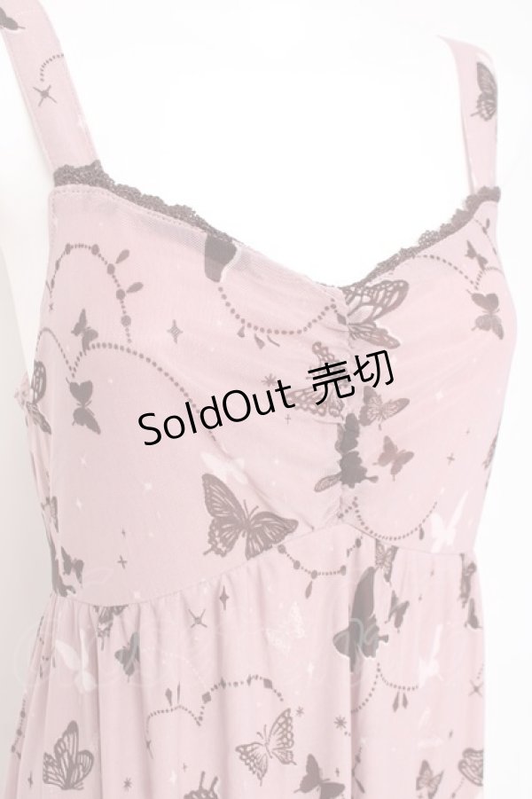 画像3: axes femme / バタフライチュールノースリーブワンピース M ピンク Y-26-03-09-198-AX-OP-SZ-ZY (3)