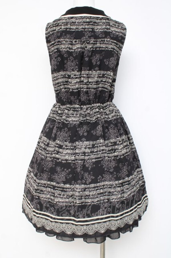 画像3: axes femme / 音符柄シフォンワンピース M 黒 Y-26-03-09-199-AX-OP-SZ-ZY (3)