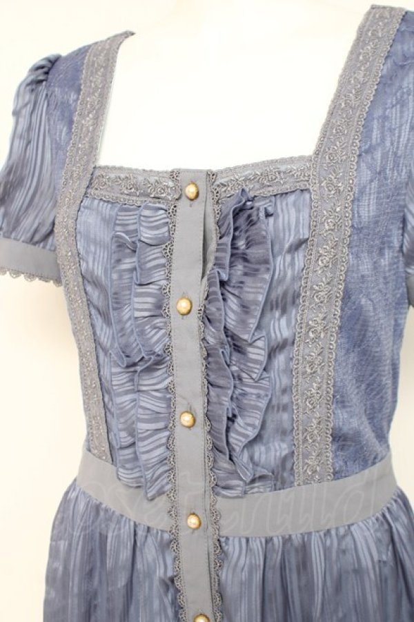 画像3: axes femme / ストライプ×レース切替ワンピース M パープル Y-26-03-09-201-AX-OP-SZ-ZY (3)