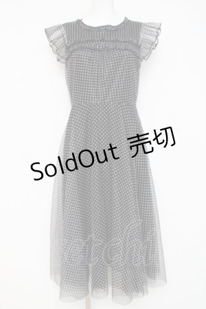 画像: axes femme / プリントチュールワンピース M 黒 Y-26-03-09-203-AX-OP-SZ-ZY