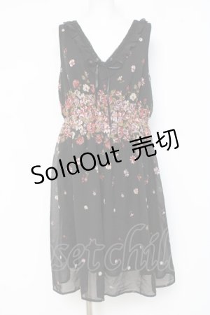 画像: axes femme / パネルフラワープリントワンピース M 黒 Y-26-03-09-207-AX-OP-SZ-ZY