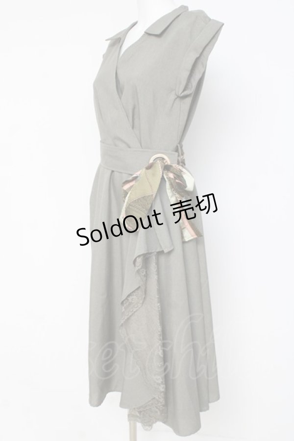 画像2: axes femme / ラップ風シャツワンピース M カーキ Y-26-03-09-208-AX-OP-SZ-ZY (2)