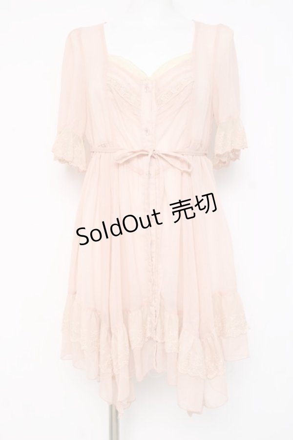 画像1: axes femme / 楊柳シフォントップス M ピンク Y-26-03-09-209-AX-TO-SZ-ZY (1)